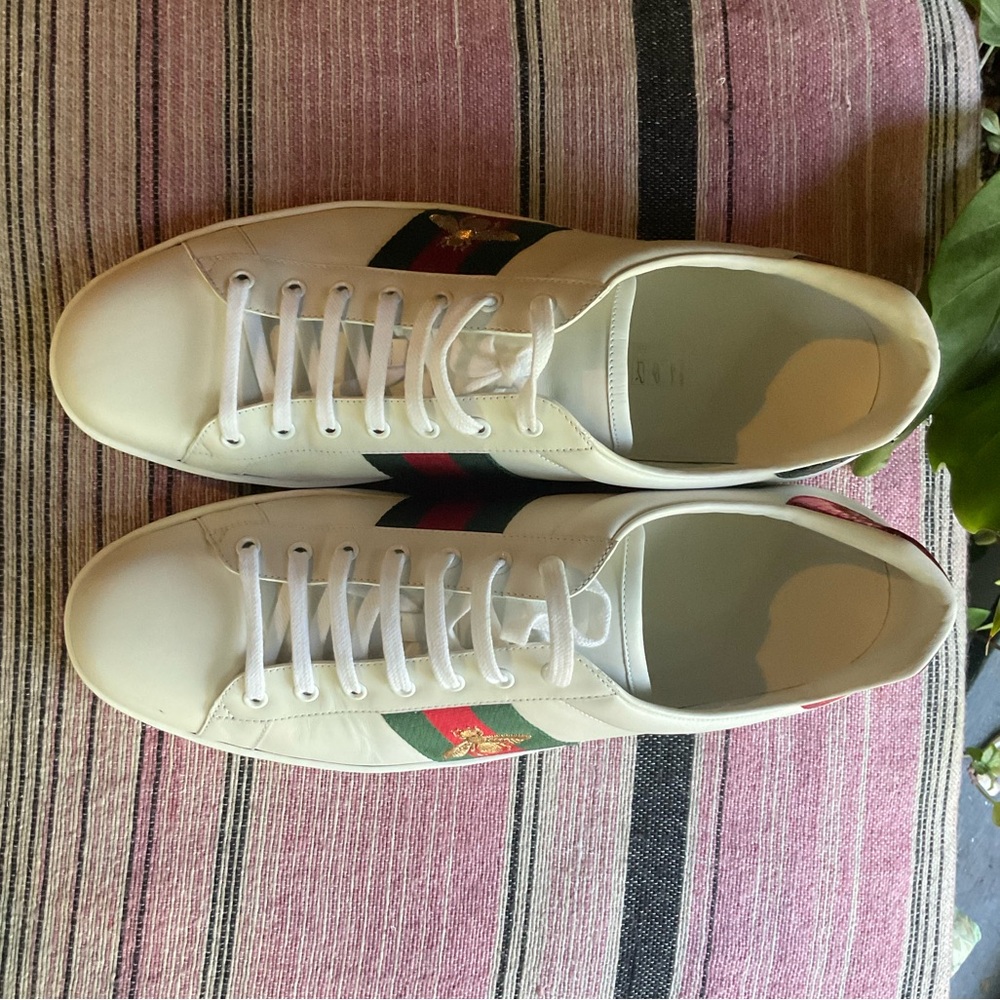 Gucci New Ace Embroidered Low-Top Sneakers Mens size 15 - Picture 7 of 12